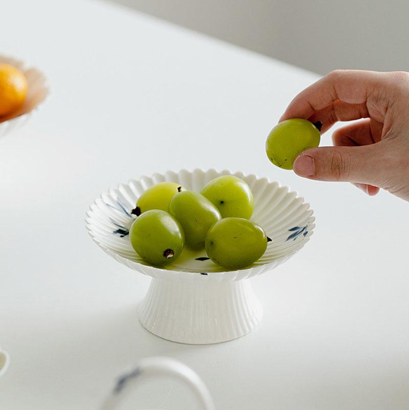 Креативная расписанная вручную орхидея фаленопсис, художественная чайная тарелка с лепестками хризантемы, керамическая тарелка для фруктов, подставка для конфет и торта, корзина