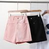 Plus Size Women Shorts Pants Summer Loose Jeans Short Basic High Waist Solid Harem Pants Elastic Waist