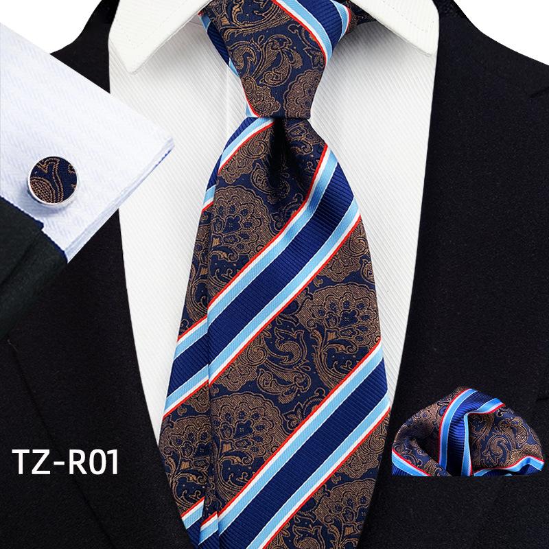 Комплект из трех предметов для мужчин с манжетами на завязке и карманом с узором «Пейсли»