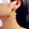 Модные серьги с зелеными драгоценными камнями и виноградом для женщин и девочек, серьги с опаловым камнем, висячие
