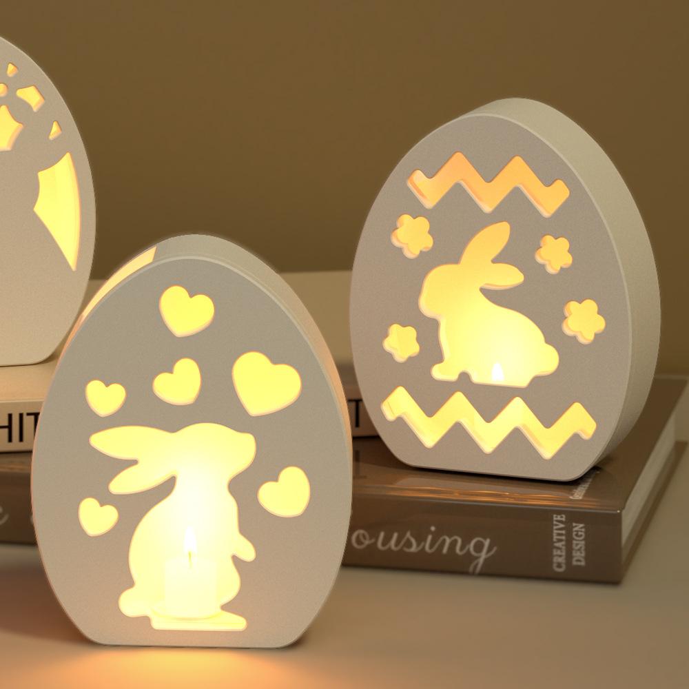 Полый пасхальный кролик, лампа, силуэт, силиконовая форма, сделай сам, гипсовая подставка для свечи, подключаемое декоративное украшение, форма для смолы, поделки