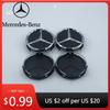 Hot Car Sticker 4Pcs/set 75MM Car Wheel Center Hub Cap Covers For Mercedes Benz Black Badge Rim Cover Auto Style Decorate Acces