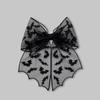 Lace Spider Web Hair Clip Spring Clip Halloween Hairpin Creative Bat Head Veil  Hair Accessories