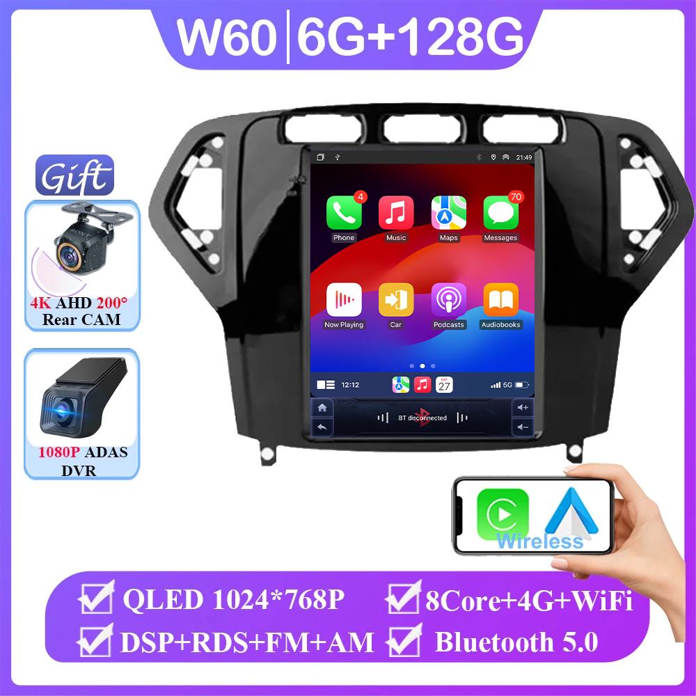 Carplay Вертикальная Модель Беспроводной Android Auto Для Ford Mondeo 2007-2010 Автомагнитола 9,7 дюймов Радио 8 ядер FM AM Мультимедиа