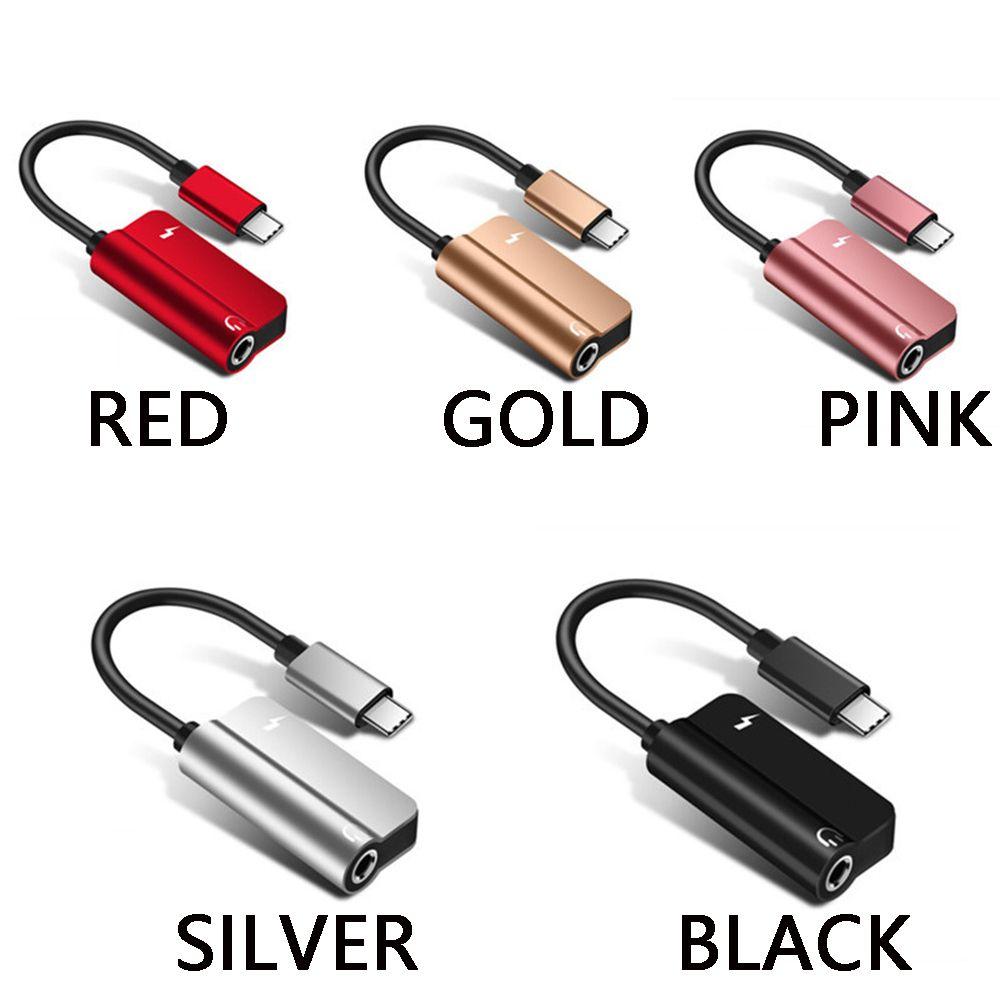3.5mm Cable Charging Headphone Splitter Type C Earphone Adapter Charge Audio 2 In 1 AUX Audio Line