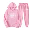 Mens Womens Streetwear Hooded Oversized Fleece-Lined Cotton Blend Tracksuit Set Winter Casual Hip Hop Outfit