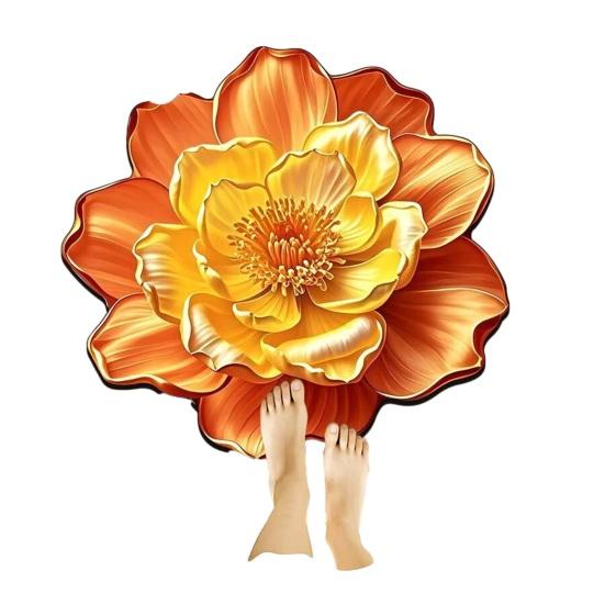 3D Цветочный коврик для пола Нескользящий Реалистичный Цветочный коврик для ванной Декоративный ковер в форме цветка Придверный коврик для гостиной, спальни, прихожей