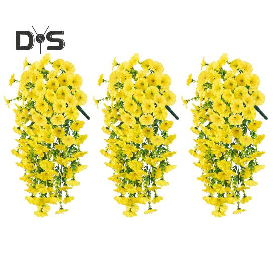 3 шт. подвесной искусственный цветок ипомеи устойчивый к ультрафиолетовому излучению реалистичный искусственный шелковый цветок для свадебной вечеринки в помещении и на открытом воздухе в саду настенный искусственный цветок украшение