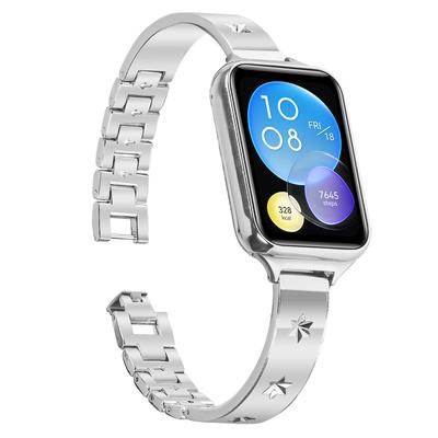 Для Xiaomi Smart Band 8 Pro Сменный ремешок Металлический ремешок для часов Узор «Снежинка», Серебристый