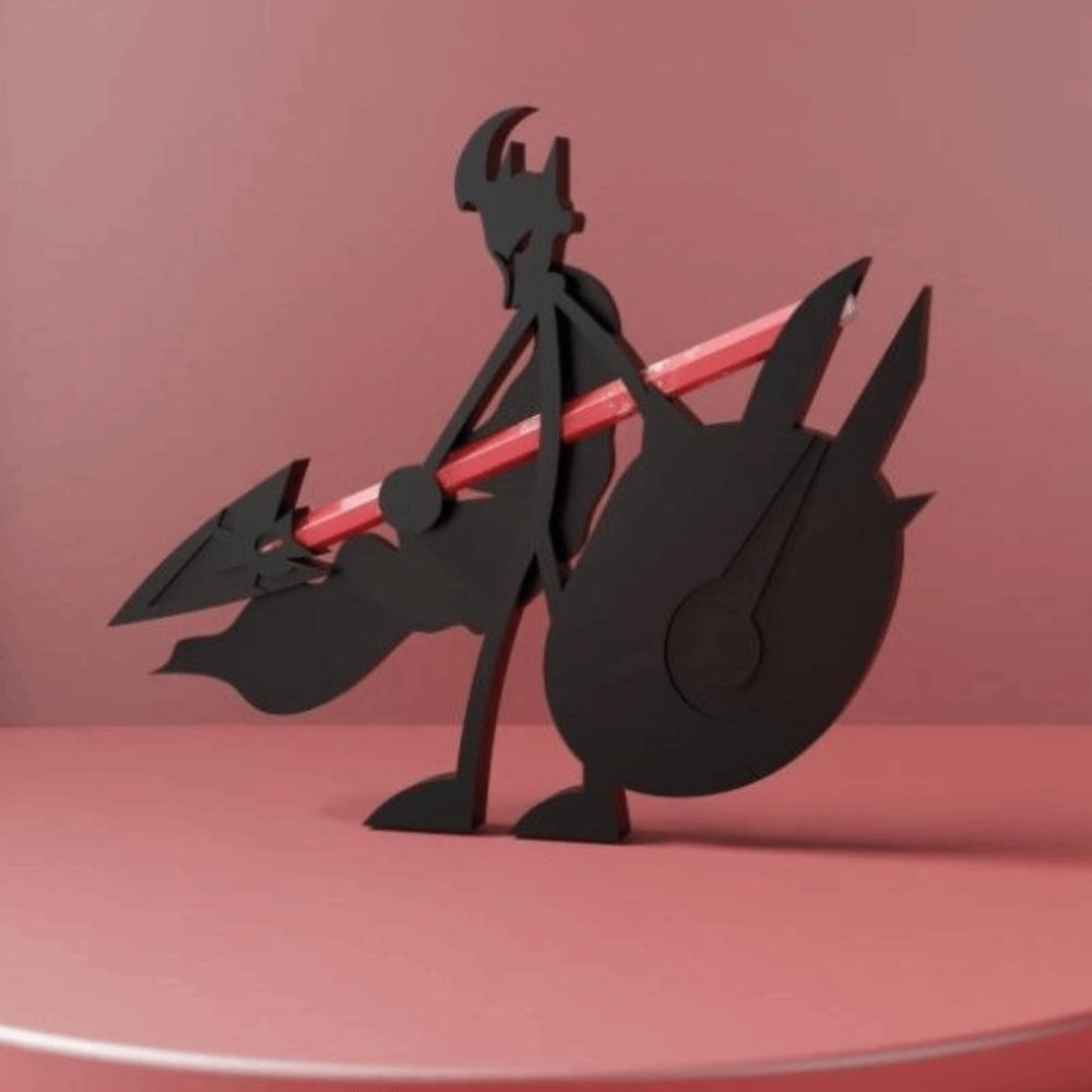3D Black Stickman Warrior Pen Holder Pen Container Funny Pen Ornament Stationery Gift