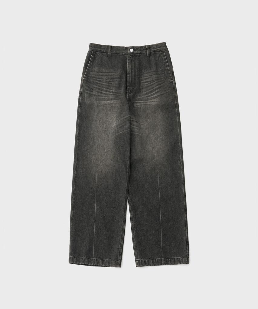 ANOTHER OFFICE Half Banding Denim Pants (Black)
