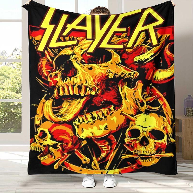 Классический знак хэви-метал рок-группы Slayer, фланелевое одеяло, ультрамягкий теплый плюшевый плед для дома, спальни, кровати, дивана, кемпинга, пикника