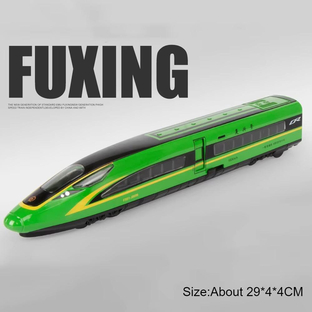 1:87 FUXING Модель высокоскоростного поезда Игрушечная машинка Звук Свет Магнитное соединение Литой металл Модели поезда метро Подарки для мальчиков