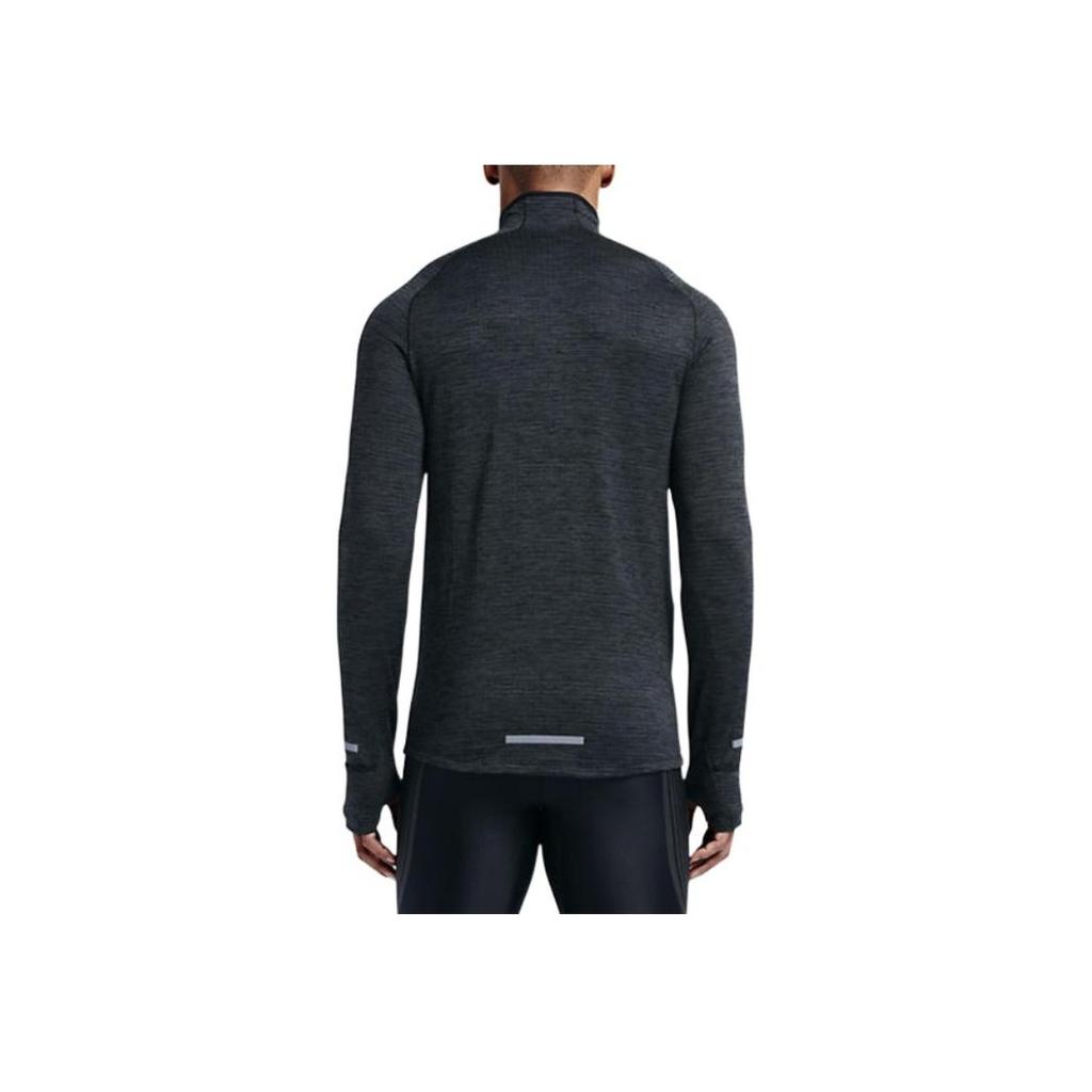 Nike Повседневная спортивная футболка с воротником-стойкой и длинным рукавом для мужчин, цвет черный серый 683907-011