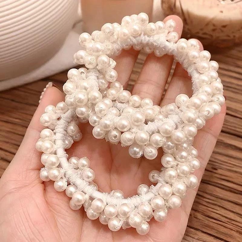 Элегантные Жемчужные Резинки для Волос Бусины Девочки Резинки-Скранчи Резинки Держатели для Хвоста