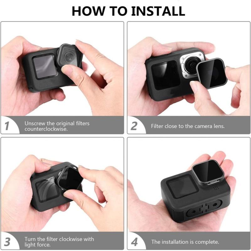 Go Pro Mcuv Cpl Nd8 Nd16 Nd32 Polarizer Filter Glass Nd 15X Macro Star Lens Filters For Gopro Hero 13 12 10 9 Camera Accessories
