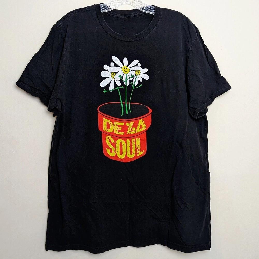 De La Soul Is Dead Цветы Черная Футболка Rap Hip Hop S - 234XL Унисекс Футболка