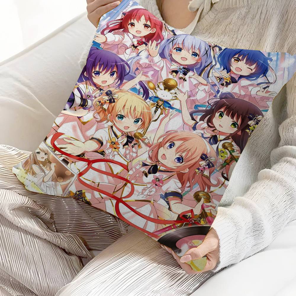 Anime Is The Order A Rabbit Pillow Gift Home Office Decoration Pillow Bedroom Sofa Car Cushion CoverPillow Case