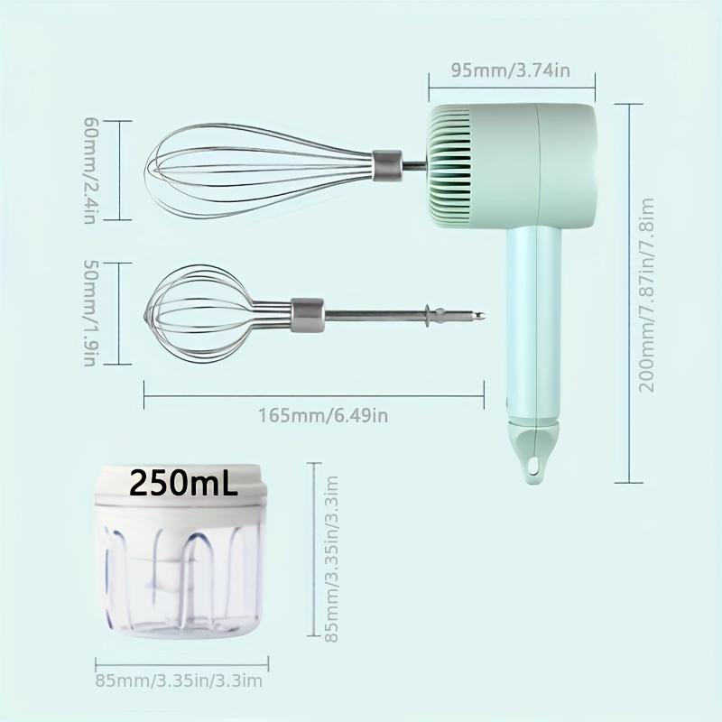 2-в-1 Электрический Чесночница и Набор для взбивания яиц - USB-перезаряжаемый Ручной миксер с мини-мясорубкой Кухонный инструмент для выпечки