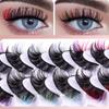 9 пар пушистых искусственных норковых ресниц, русские длинные густые объемные накладные ресницы, цветные ресницы для вечеринки