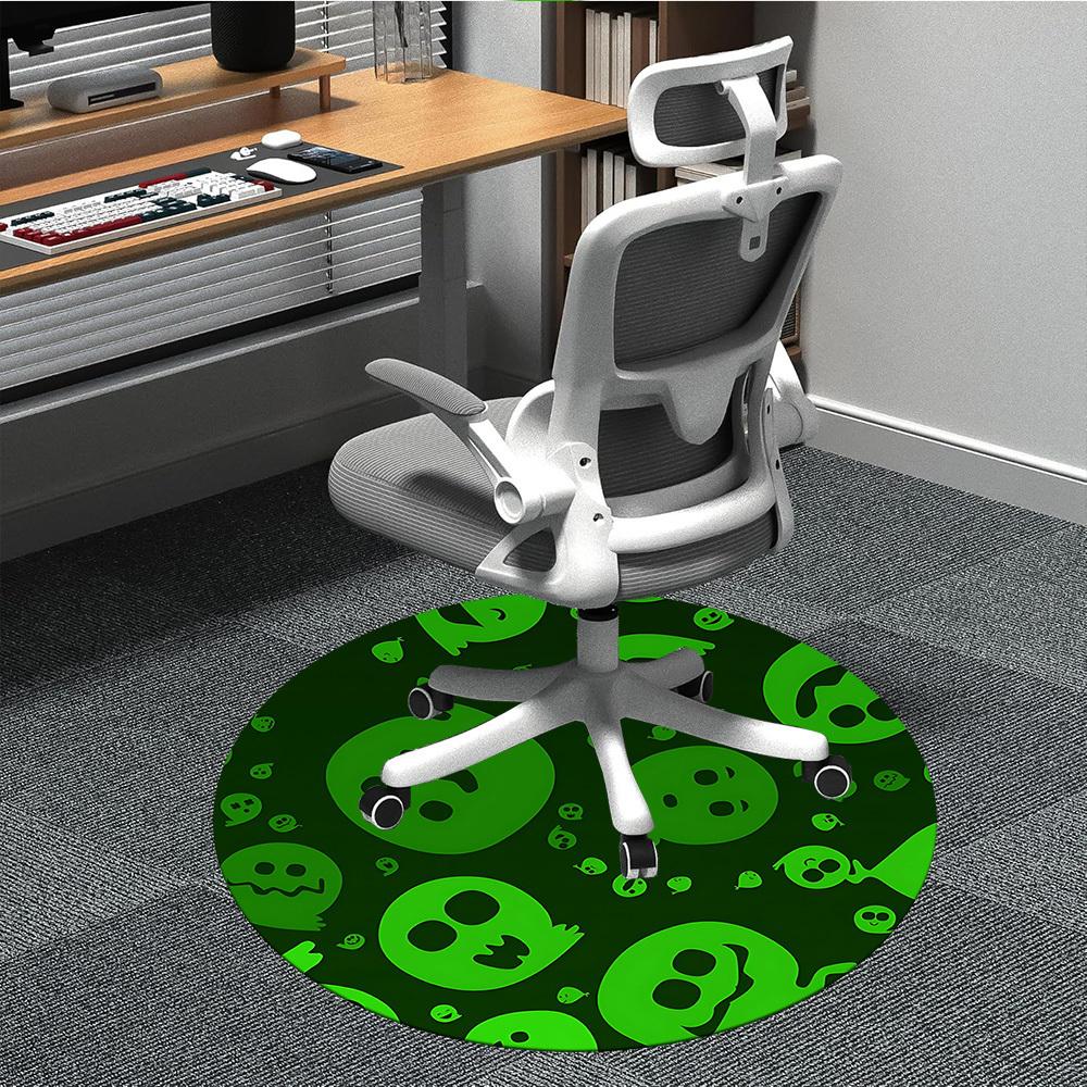 1pc Ghostly Fun Office Round Area Rug, Indoor Mat Suitable For Office, Under Office Chairs Bedroom Living Room Home Decor, Room Deco