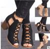 Trend Pumps Women's Shoes Comfortable High Heels Size 42 43 Black Gladiators Footwear 2024 Summer Thick Heel Ladies Sandals