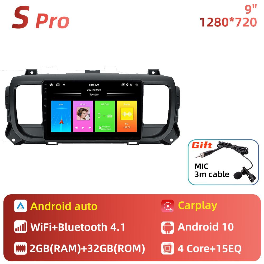 Автомобильное радио для Peugeot Expert 3 Citroen Jumpy 3 SpaceTourer 2016 - 2021 2Din Android Автомобильный мультимедийный проигрыватель CarPlay GPS-навигация