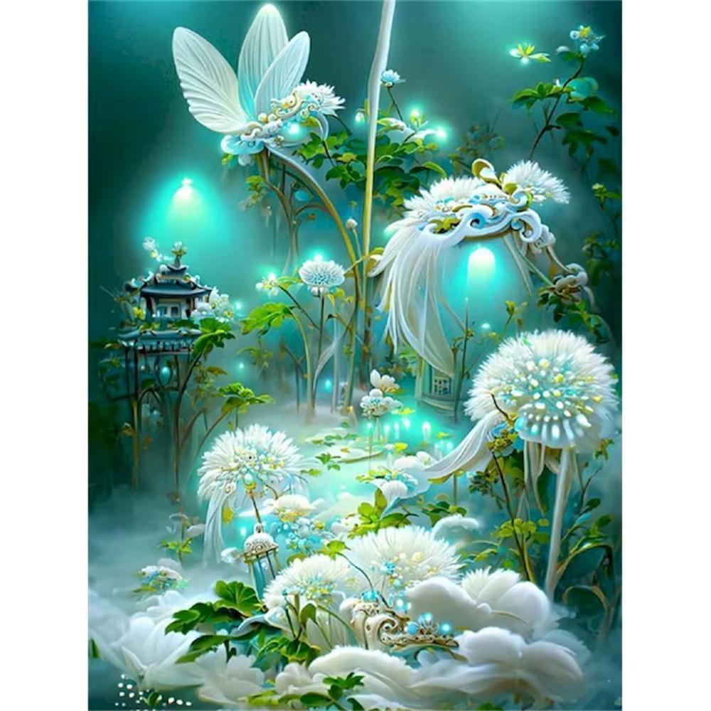 DIY Алмазная картина Экзотический цветок Набор для вышивки крестом Мозаичное искусство Алмазная картина Полный круг Алмазное украшение для дома