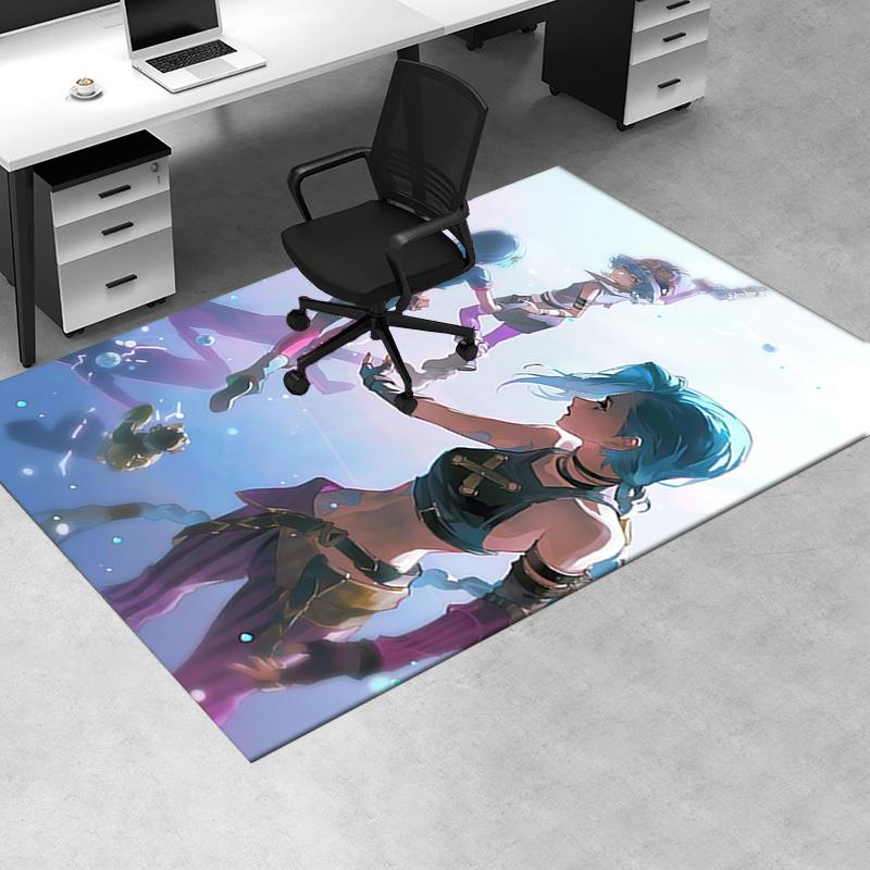 Jinx Charming Anime Character Office Chair Mat: Perfect for Home Decor, Office Use, and Gifts - Suitable for Various Rooms!.122372a