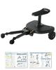 Rozally [Supervised by Childcare Workers] Stroller Step, Buggy with Saddle, Double Seat, Black (New Model)