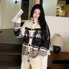 1011 winter new half-edge velvet pajamas women's thickened warm printing loose home comfort age suit can be worn outside