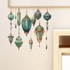 Съемное ретро зеленое украшение для спальни, шкафа, окна, наклейка на стену, самоклеящиеся наклейки
