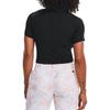 Under Armour Сплошной цвет Slim Fit Рубашка поло с коротким рукавом Женские топы Черный 1363949-001