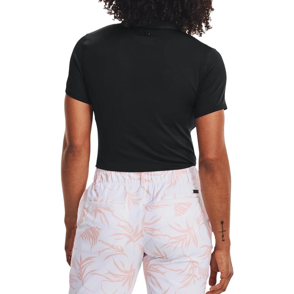 Under Armour Сплошной цвет Slim Fit Рубашка поло с коротким рукавом Женские топы Черный 1363949-001