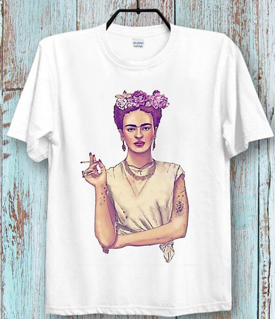 Artist Frida Kahlo Artwork T-Shirt Punk Rock Tee Top Super Cool Ideal Tee Top for Ladies and Gentlemen