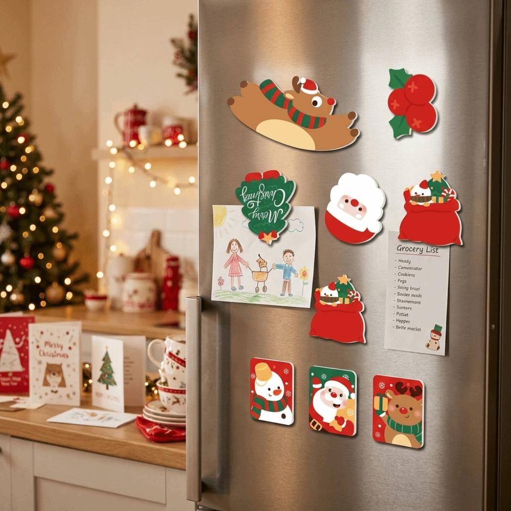 Reindeer Christmas Fridge Magnet Soft Refrigerator Decor Soft Magnetic Sticker Decal New Year