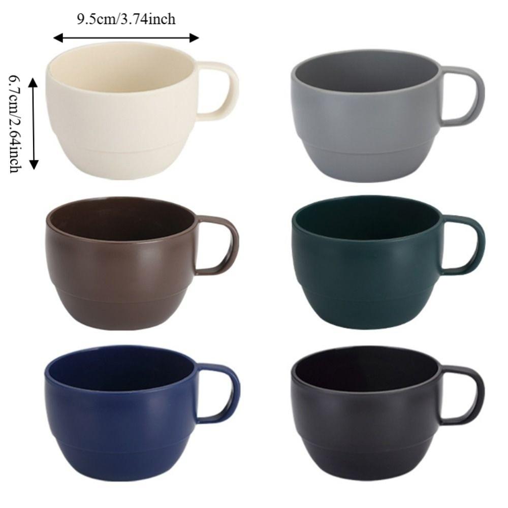 6PCS Microwave-safe Plastic Coffee Cup Thickened Family Tea Cup Durable Drink Cup  Kindergarten