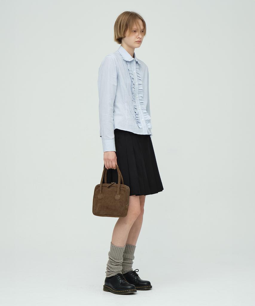 Margesherwood Piping Slim Tote_Cocoa Corduroy Suede