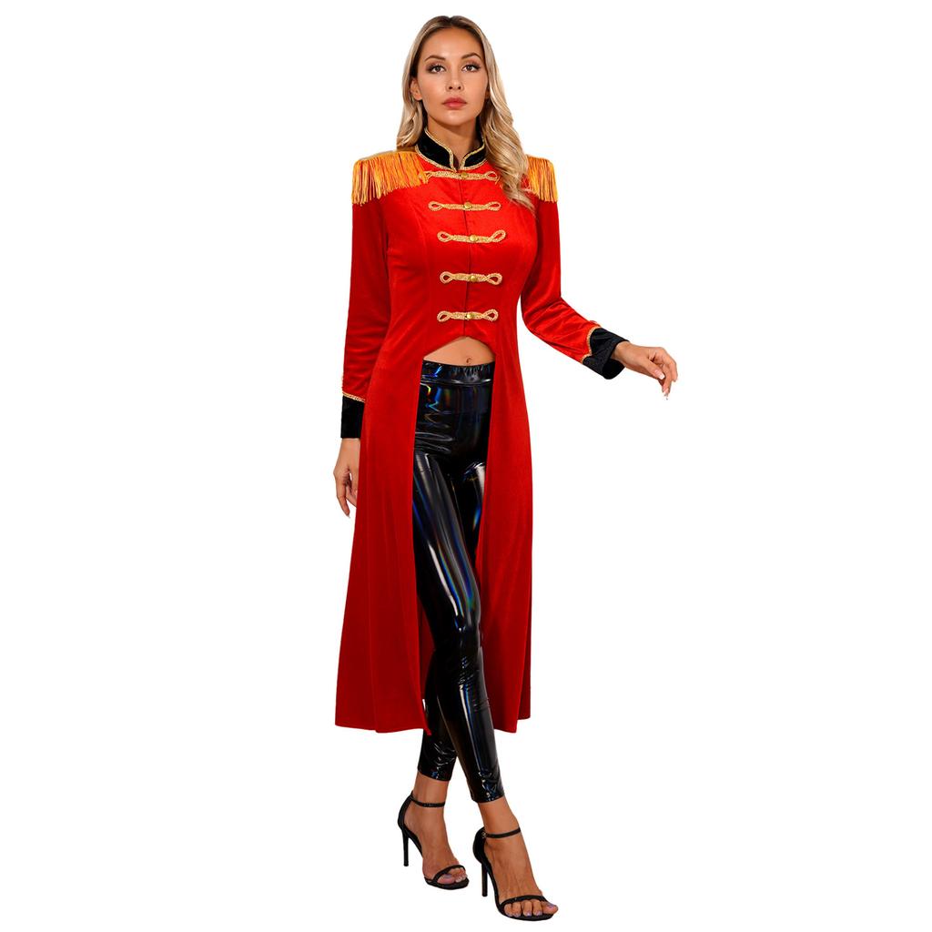 Женский костюм на Хэллоуин в готическом стиле в стиле стимпанк с длинным рукавом, пальто, викторианский фрак, куртка