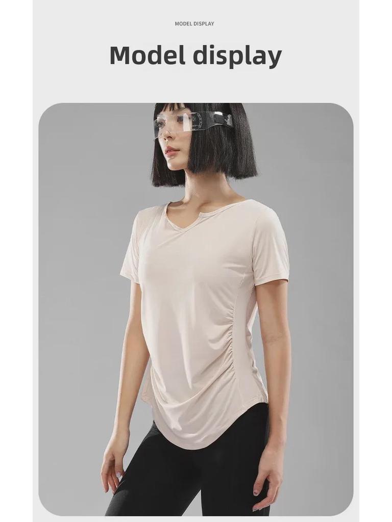 Женская облегающая футболка для йоги и фитнеса — пилатес, бег и прохладные утренние тренировки