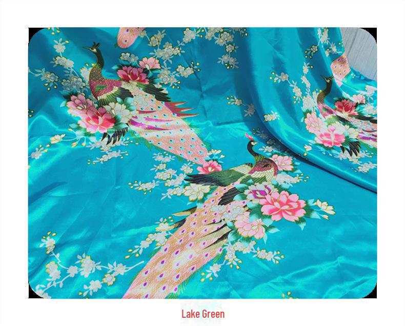 «Ткань ципао с принтом из атласного шелка и лента для головного убора»