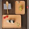 1pc Wooden Tray Rectangular Tableware Cutlery Tray Storage Fruit Food Plate