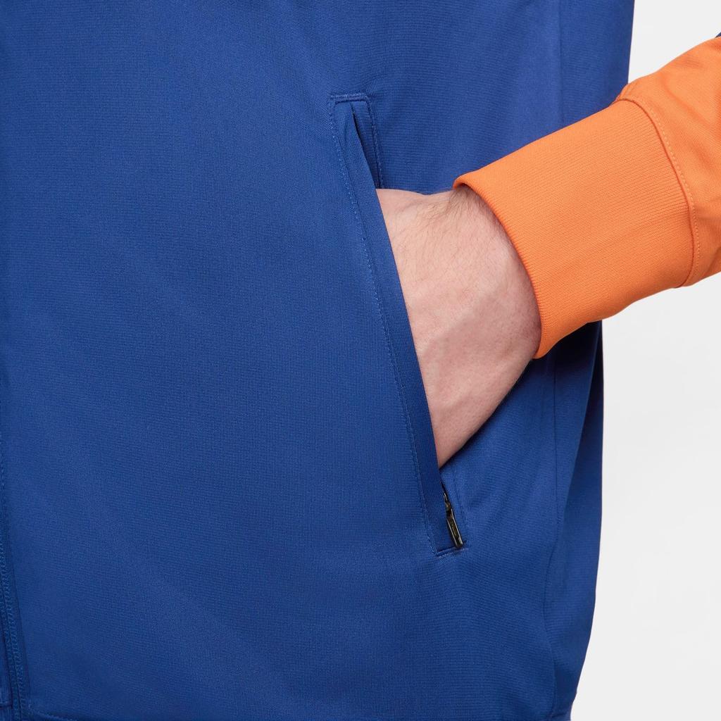 Nike Спортивный костюм Netherlands Strike, удобный спортивный повседневный футбольный комплект, мужской спортивный костюм, синий, оранжевый FJ2345-455