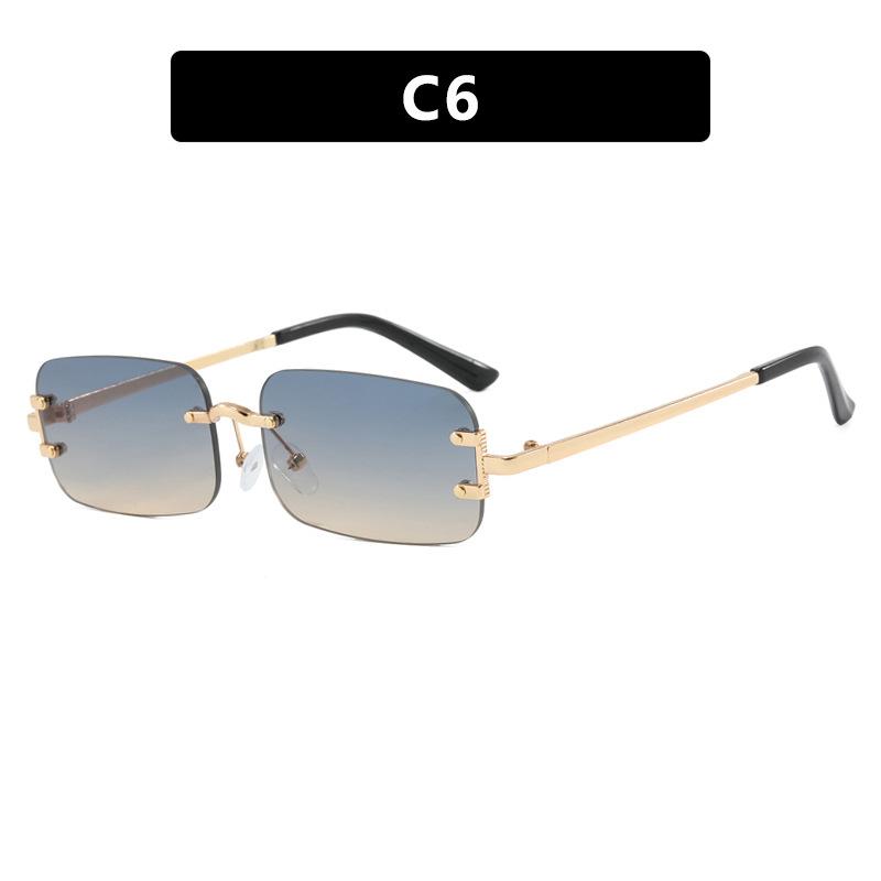 Frameless Sunglasses Small Frame Fashion Trimmed Sunglasses Spice Girl Same Sunscreen Sunglasses Women