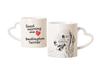 Bedlington Terrier, Rothbury Terrier, Rodbery Terrier - cup with a dog, adorable cup with a heart-shaped handle, universal gift from the Art-Dog brand