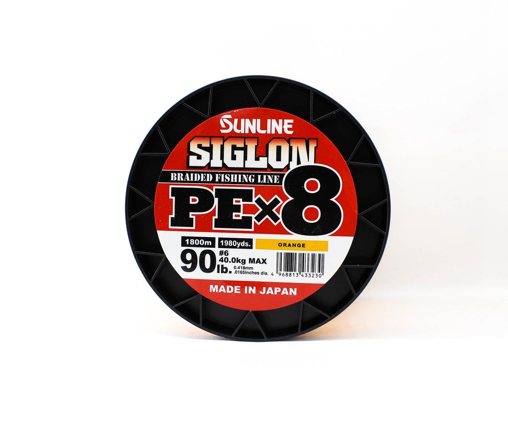 Sunline Плетеный шнур P.E Line X8 Siglon 1800M P.E 6 90LB Оранжевый (3230)