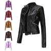 Leather Jacket Women 'S Short Small Jacket Stand Collar Women 'S Leather Jacket Women 'S Thin Leather Jacket
