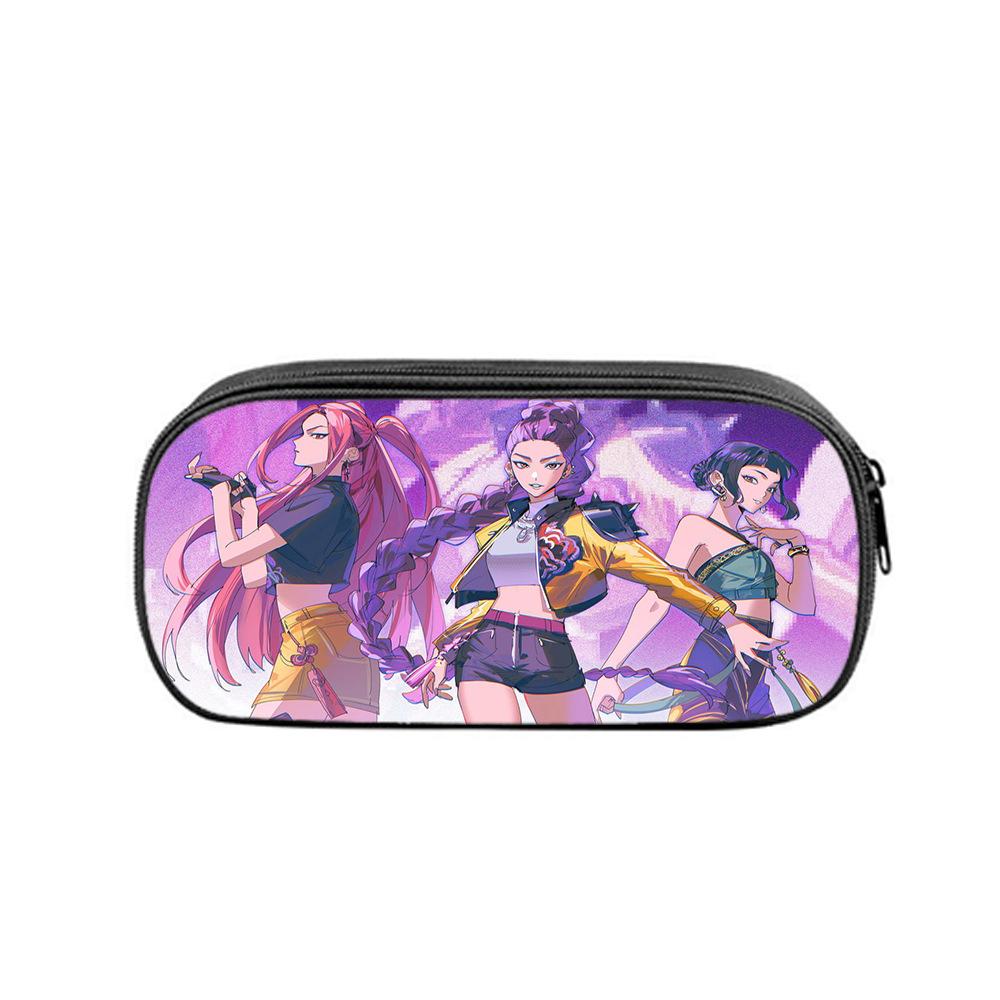 Huntrix Kpop студенческий принт пенал Kpop охота на ведьм женская группа студенческое хранение канцелярская сумка пенал