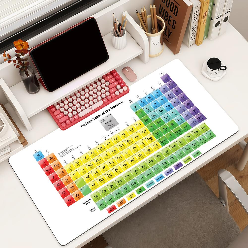 Periodic Table Of Elements Mouse Pad Square Office Gaming Desk Mat Waterproof Nonslip Rubber Decorative