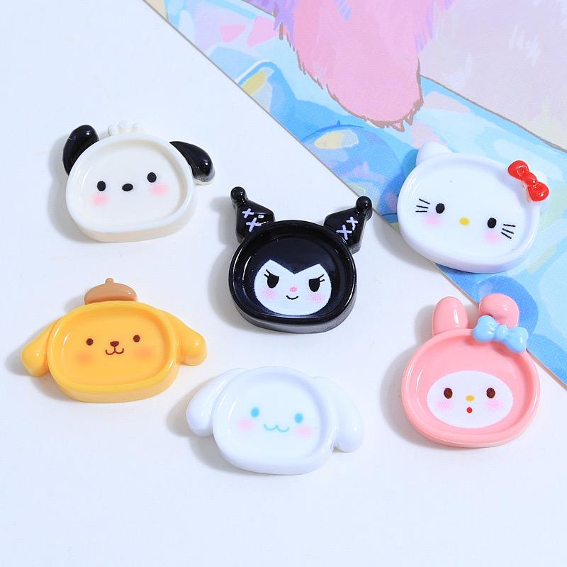 10 Pcs Cartoon Resin Cartoon Animals, Plates Style Hairpin Pendant Scrapbook Craft Diy Miniature Ornament Accessories A14
